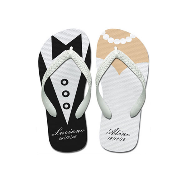 Chinelo personalizado casamento