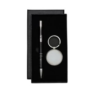 Conjunto de chaveiro e caneta personalizado