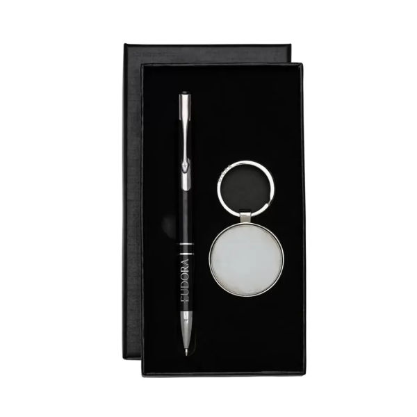 Conjunto de chaveiro e caneta personalizado