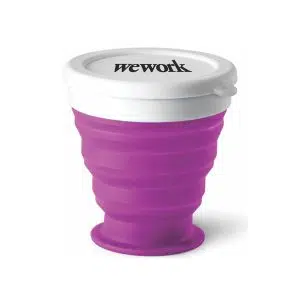 Copo de Silicone Retrátil com Tampa Personalizado