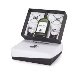 Kit Whisky Black e White com Dois Copos Dose
