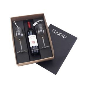 Kit vinho com taças Presente Empresas